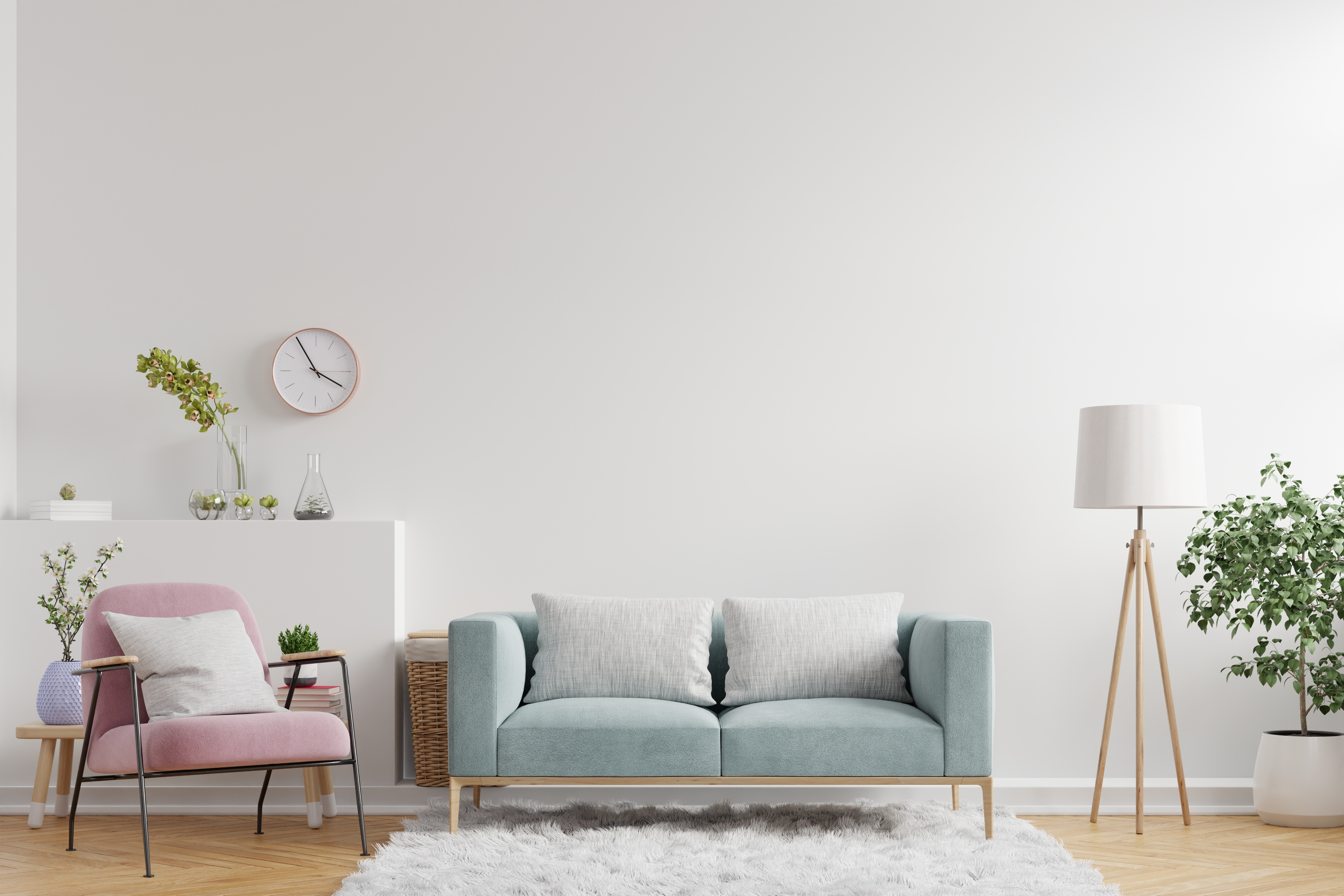 Light brown sofa in living room